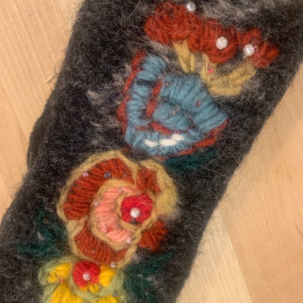 Hand Knit Floral Headband